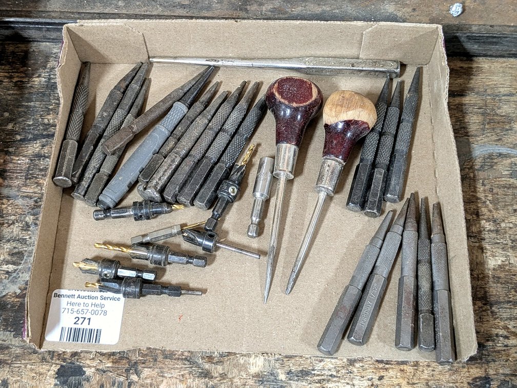 Craftsman and other nail sets and punches up to 7".