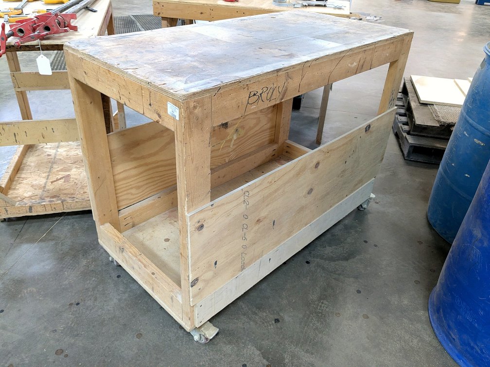 4' rolling workbench is 2' x 3' high.