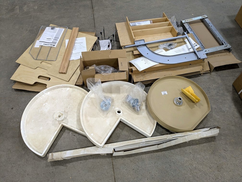 Rev-A-Shelf pieces including lazy susan, cabinet and drawer organizers and more.