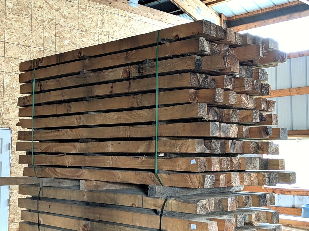 Bunk of 4x4 rough cut pine, approx 102".