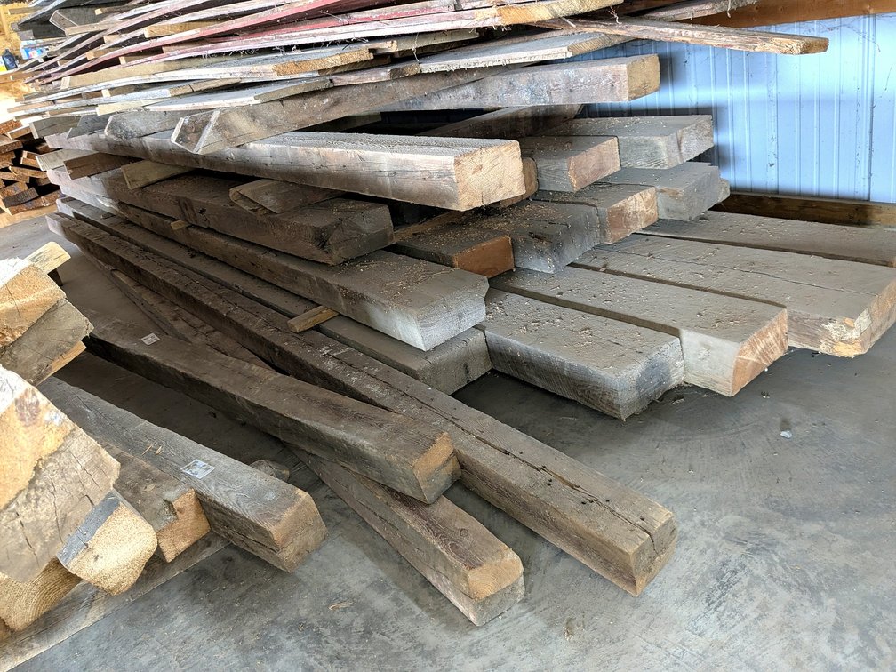 Reclaimed 4x8 barn beams up to 16'.