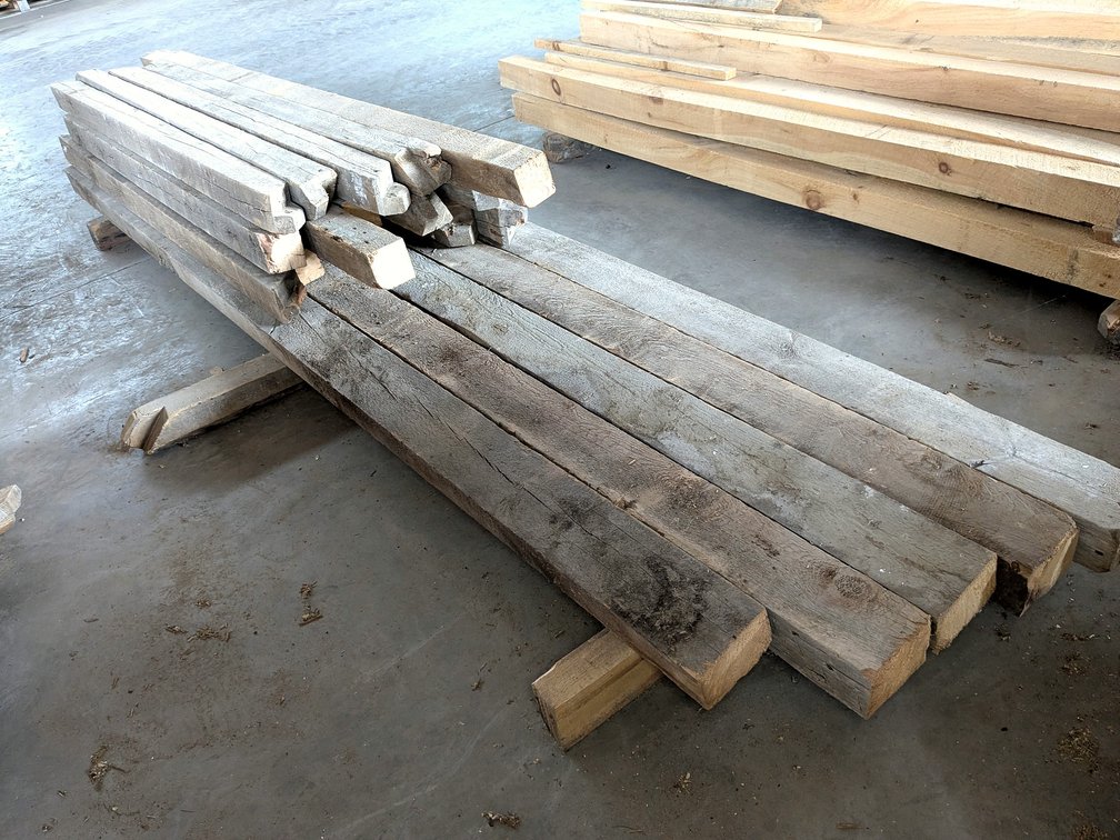 Reclaimed 4x4 beams and 6x4 beams up to about 12'.