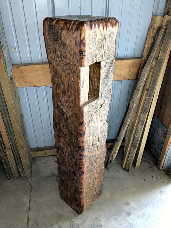 Beautiful rustic barn beam has been sealed and measures 8x8 and is 42" long.
