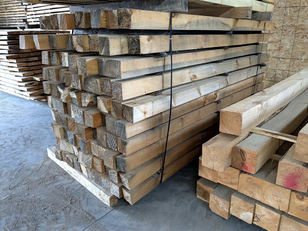Bunk of 4x4 rough cut pine, approx 102".