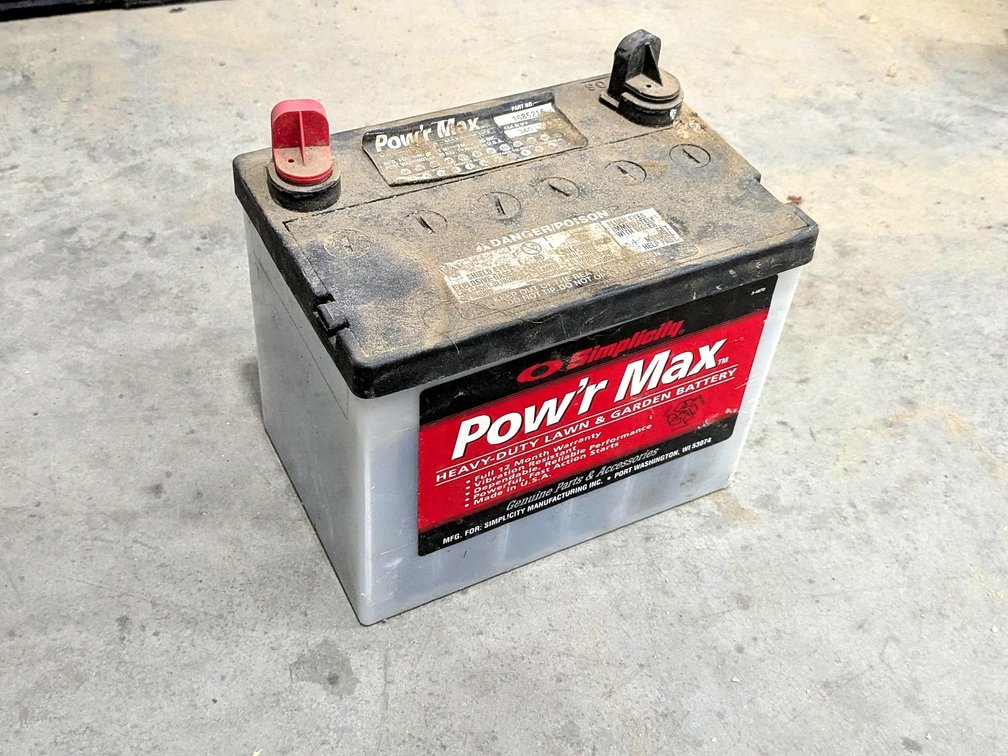 Simplicity Pow'R Max 12 volt battery measures approx. 8" x 5".