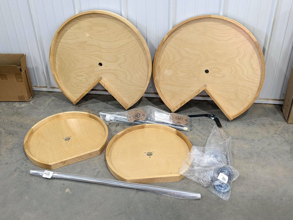 Two Rev-A-Shelf lazy Susans are 28" and come with original packaging.
