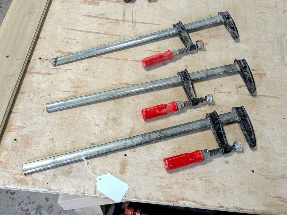 3 Bessey original bar clamps are 21" long.
