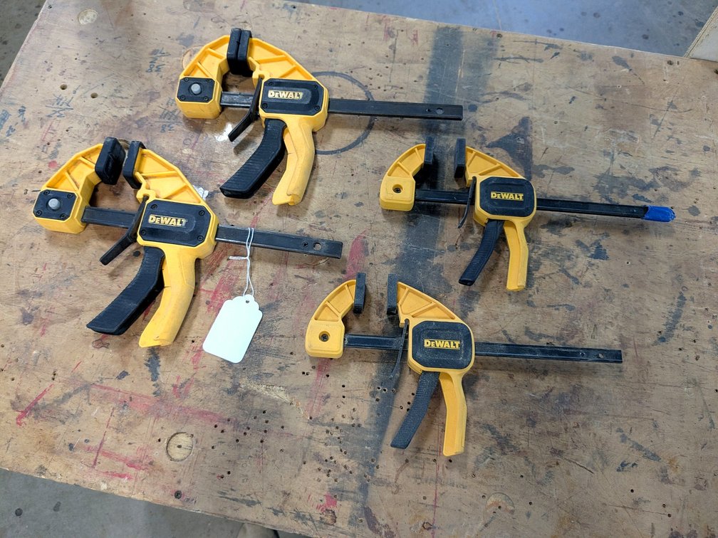 Two pairs of DeWalt bar clamps up to 13" overall.