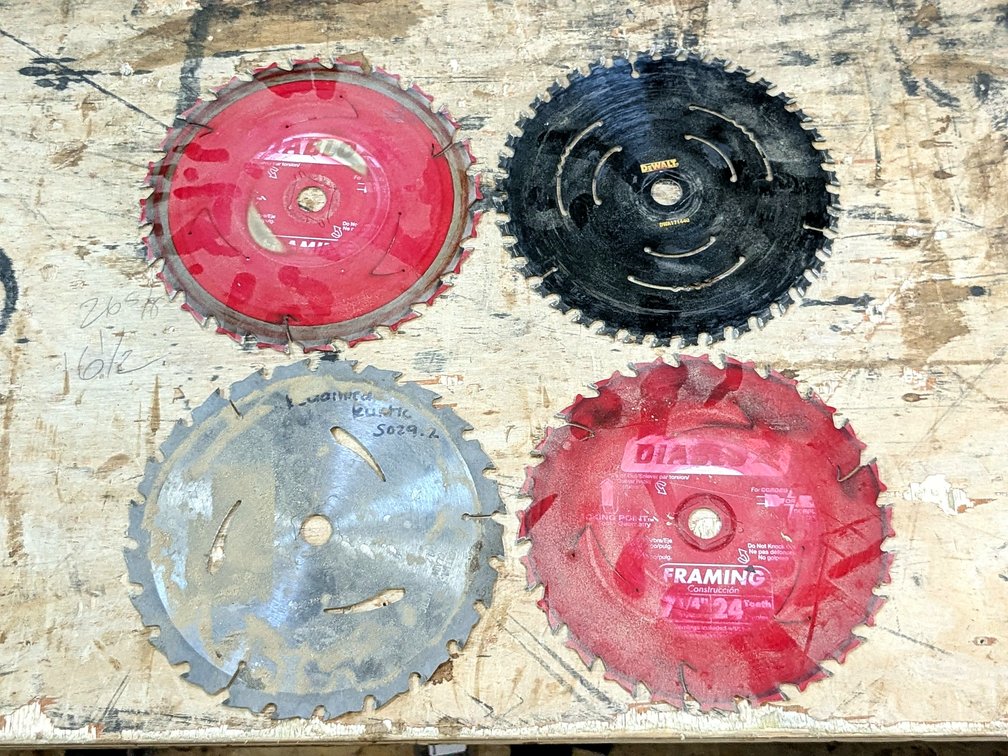 Diablo, DeWalt, Irwin 7-1/4" carbide tipped circular saw blade.