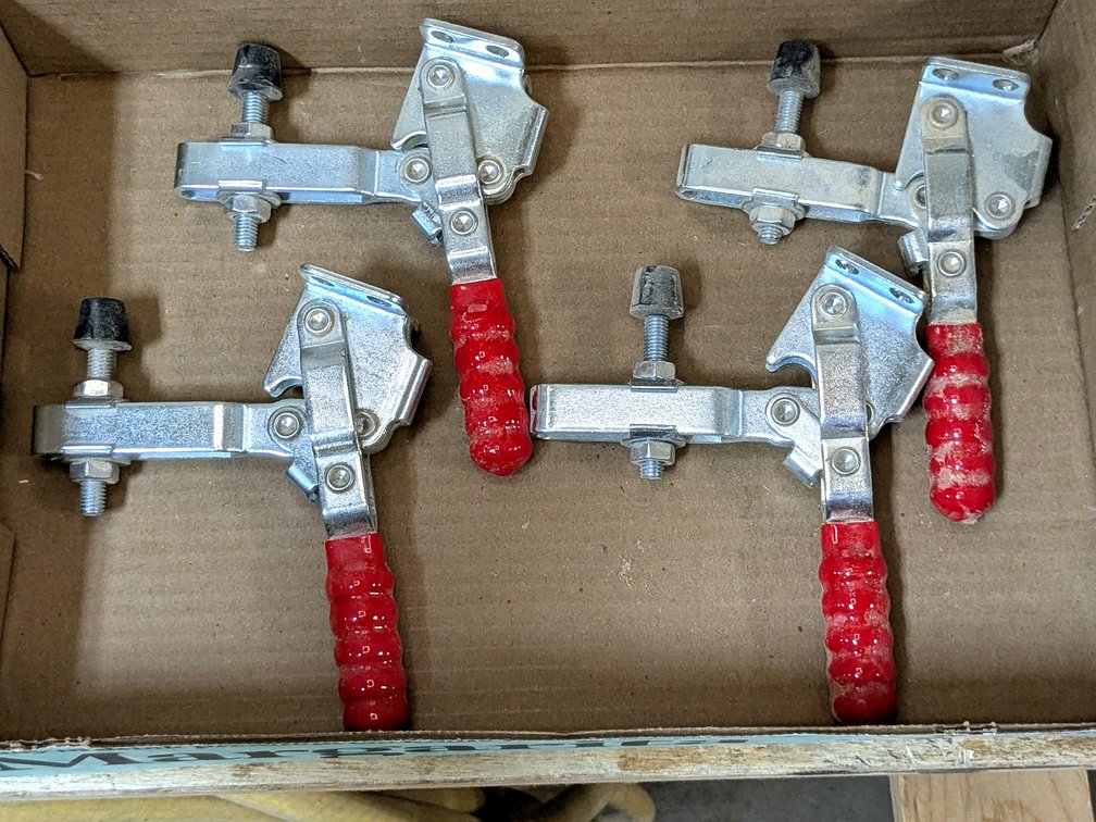 Four quick clamps measure 5" tall.