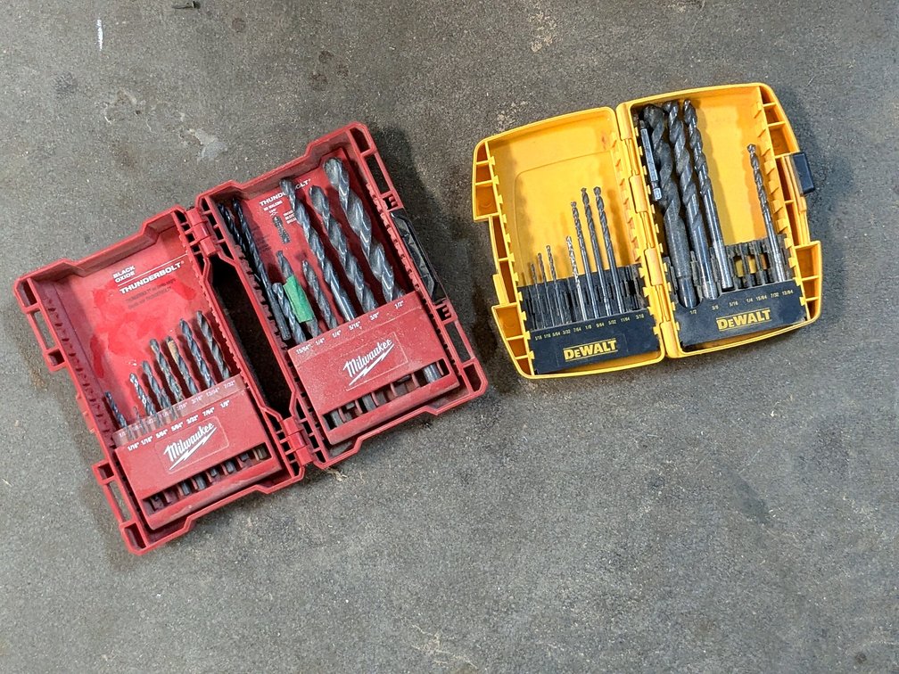 Milwaukee and DeWalt drill indexes up to 1/2".