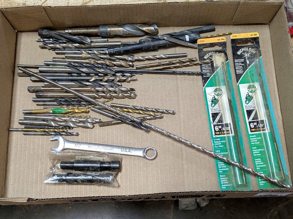 HSS and other drills up to 3/4" and 18" long.
