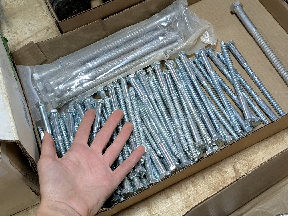 Lag bolts up to 8" and 1/2".