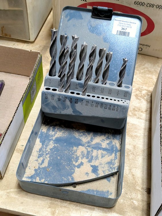 Wood drill bits up to 1/2" x 64ths.