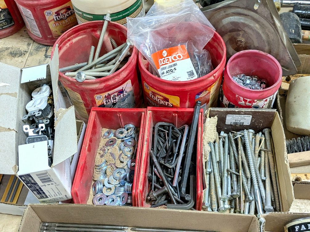 Lag bolts, screws, hex wrenches, washers and more.