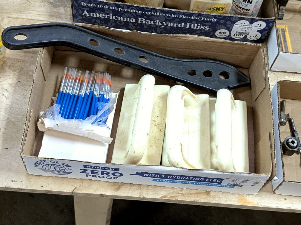 Table saw push pads, paint brushes and more.