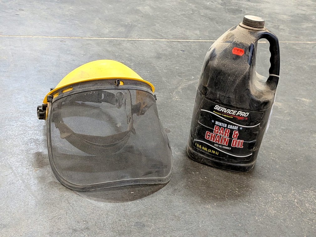 No shipping.  Winter bar & chain oil with a chainsaw chip mask.
