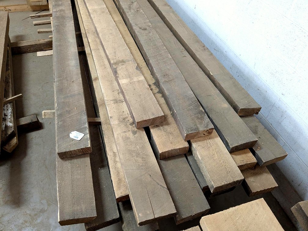 Rustic rough sawn lumber up to 6" wide and 2" thick and 10' long.
