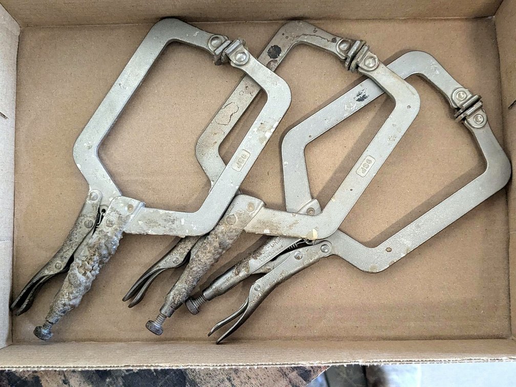 Three Vise Grip clamps are 10" long.