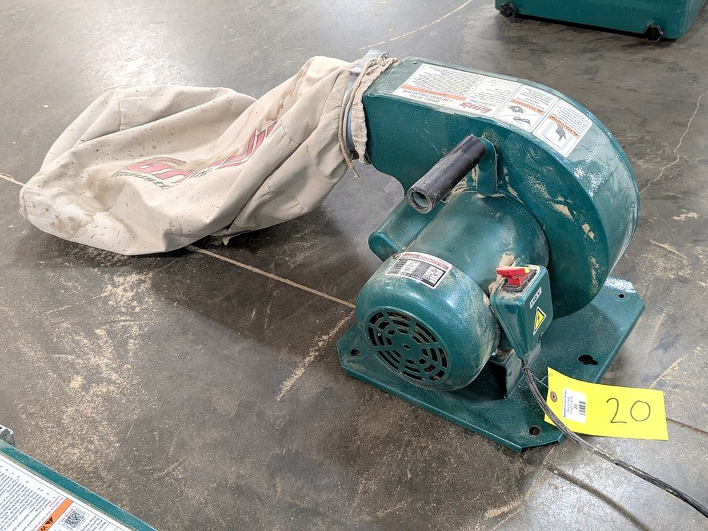 Grizzly Model G1163 1 hp wall mounted dust collector.
