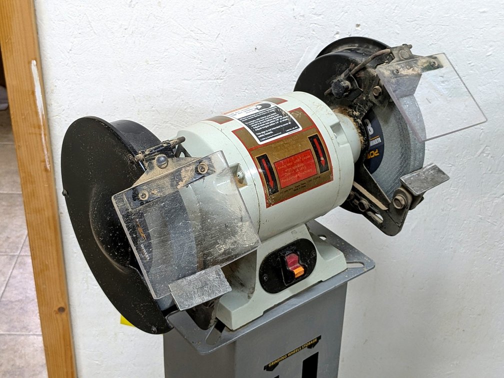 WoodCraft double wheel 1/2 hp slow speed bench grinder is Model 150780, has a 1725 max rpm.  Comes o