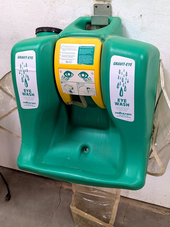 Sellstrom gravity eye wash station is 2' tall.