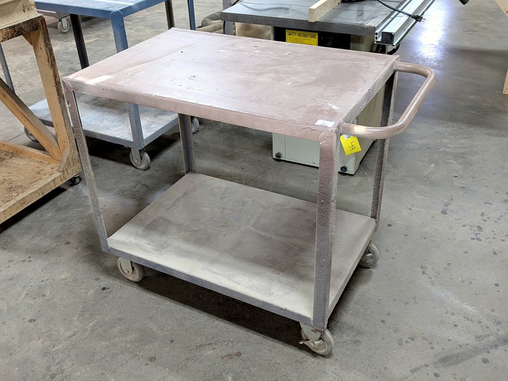 Rolling shop cart measures 42" long.