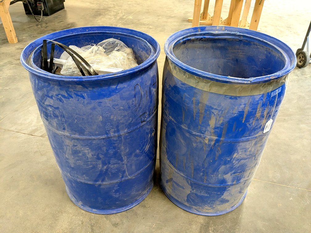 Two barrels each 3' tall.