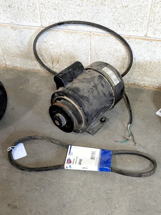 Powermatic 1 hp motor is Model 54A, has a 5/8" shaft and is rated for 115 and 230 volt.
