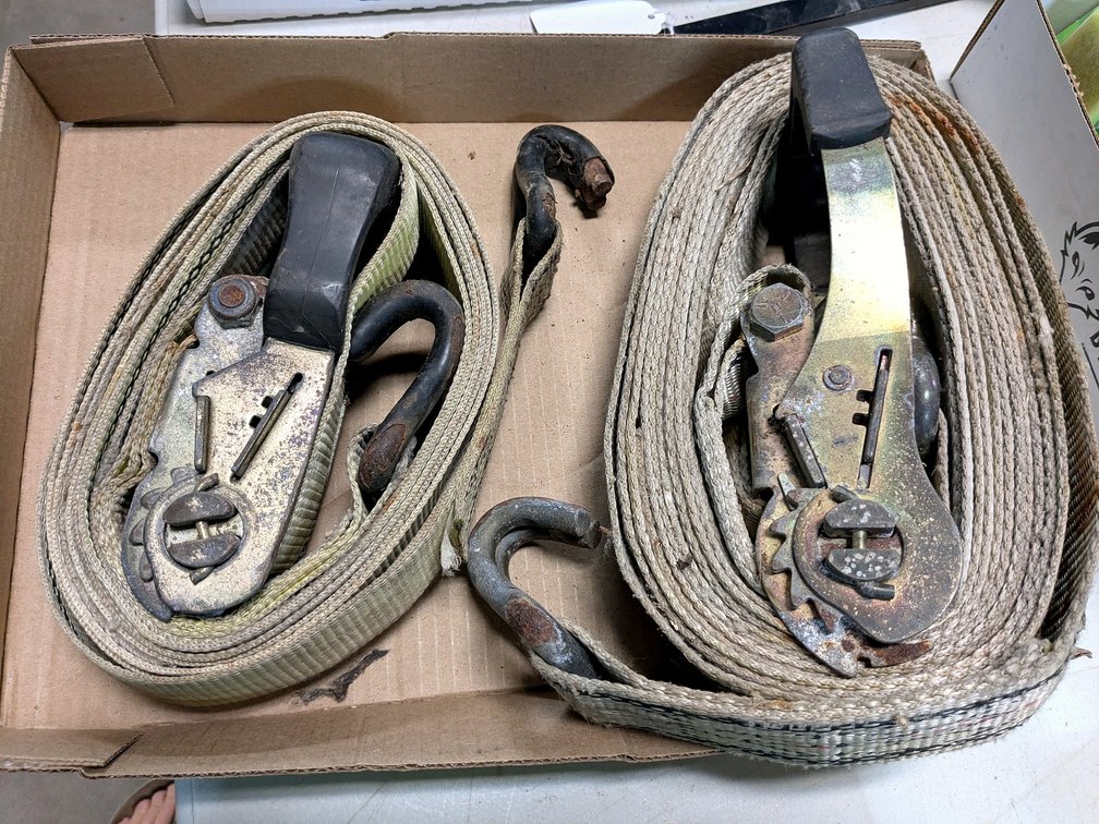 Two heavy duty ratchet straps up to 2".