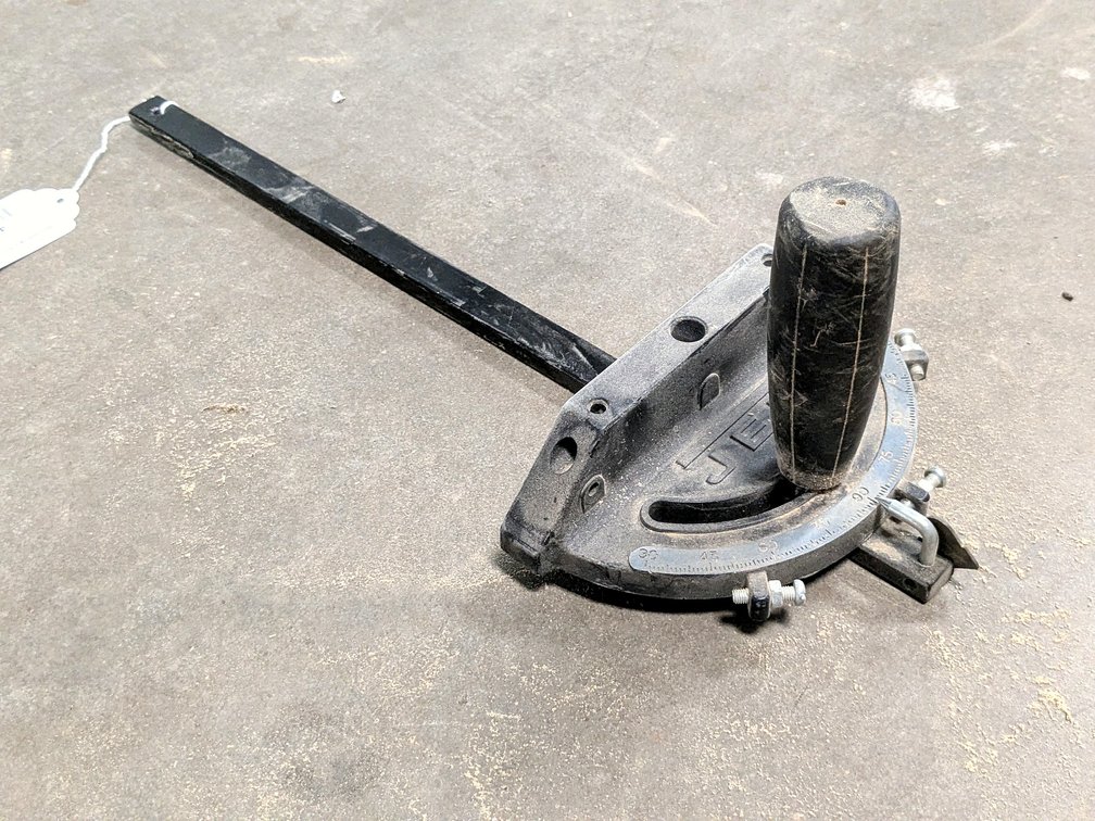 Jet brand miter gauge is 18" overall.