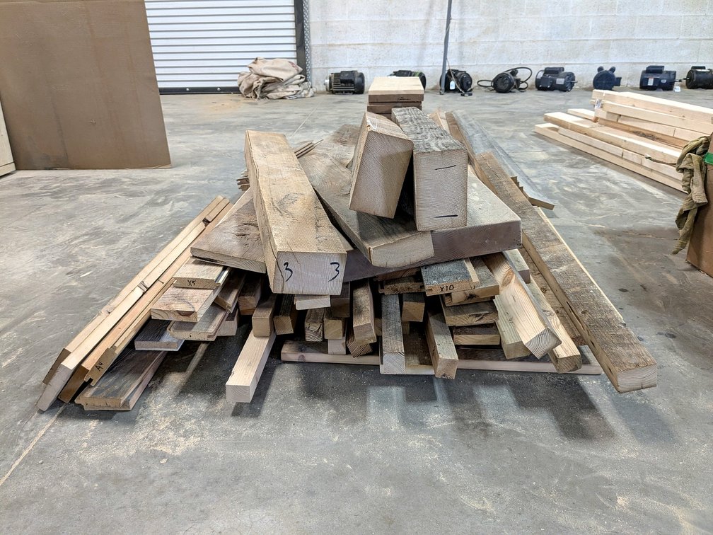 Rustic boards up to 8" wide and 7' long.