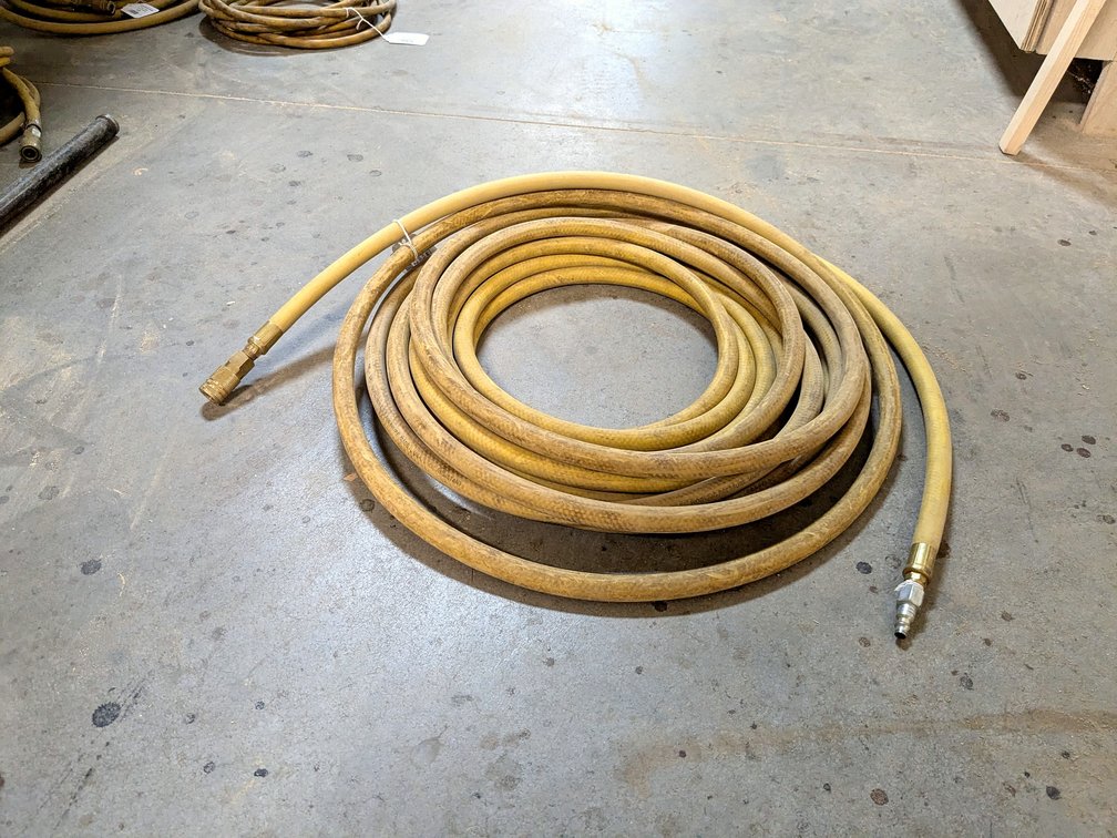 Goodyear 3/8" oil resistant air hose is approx. 50'.