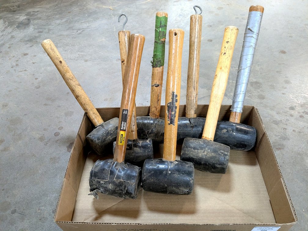 Stanely and other rubber mallets up to 13".