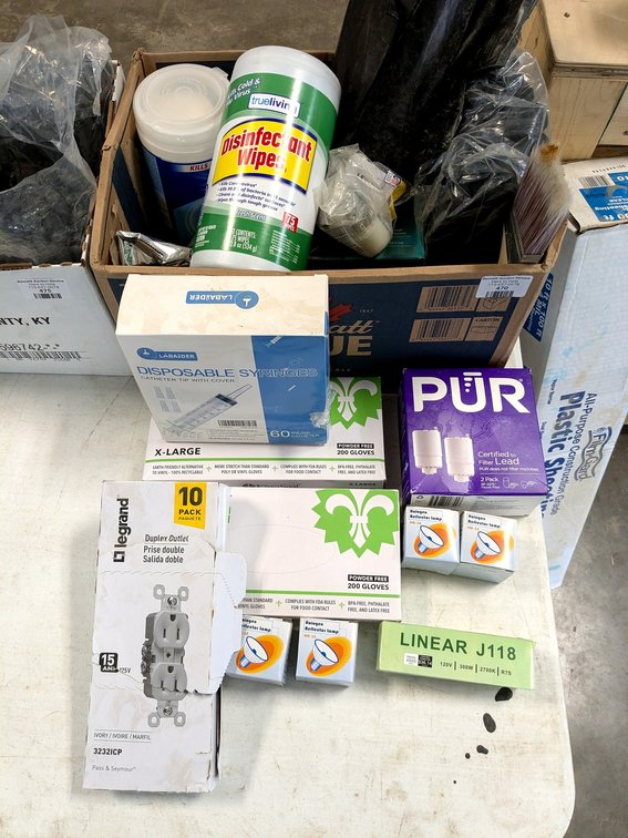Work gloves, paint brushes, wipes, garbage bags, more.