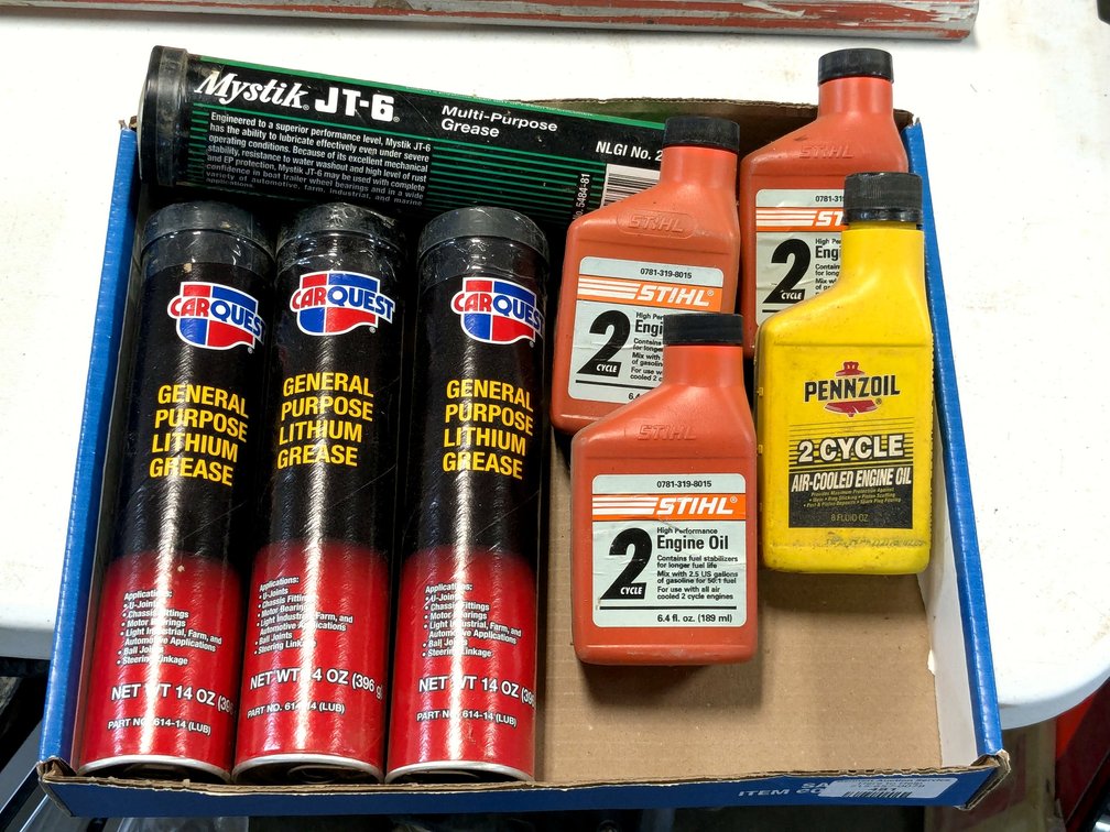 No shipping.  Stihl and other two-stroke oil, grease and more.