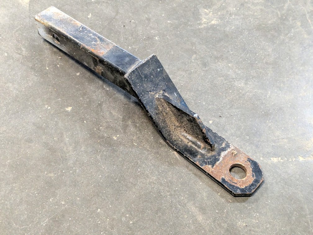 ATV or UTV hitch measures approx. 15" long.