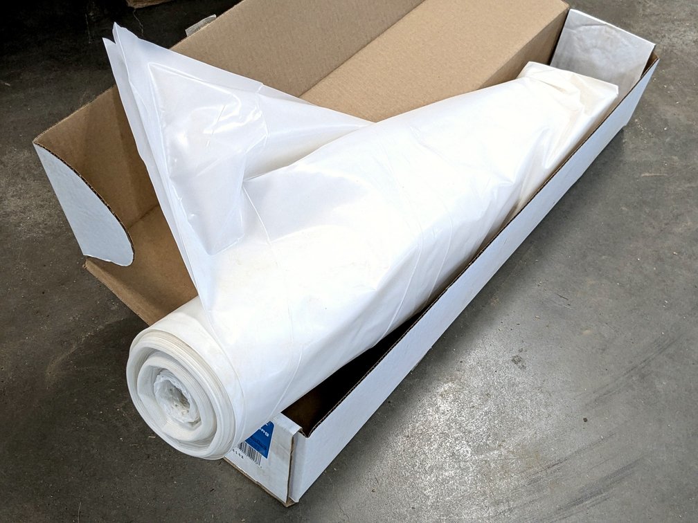 Film-Gard plastic sheeting is 4 mil. Box is nearly full.
