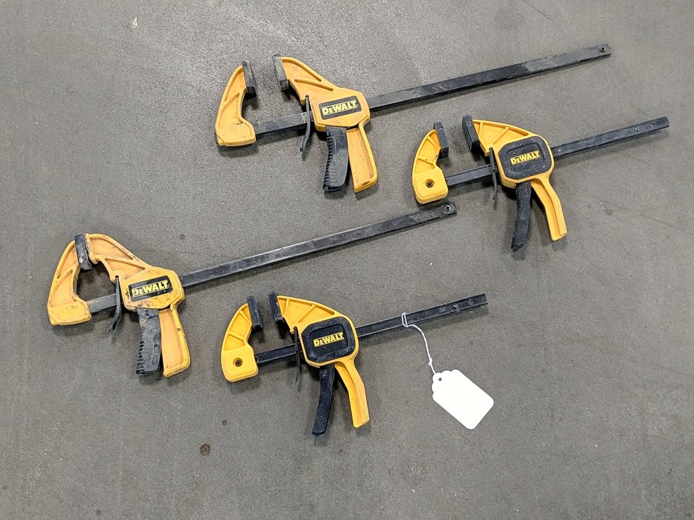 Two pairs of DeWalt bar clamps up to 19" overall.