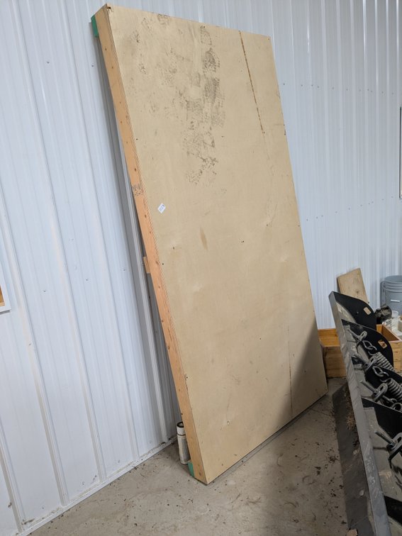Heavy duty work bench top just needs leg - measures 4x8'.