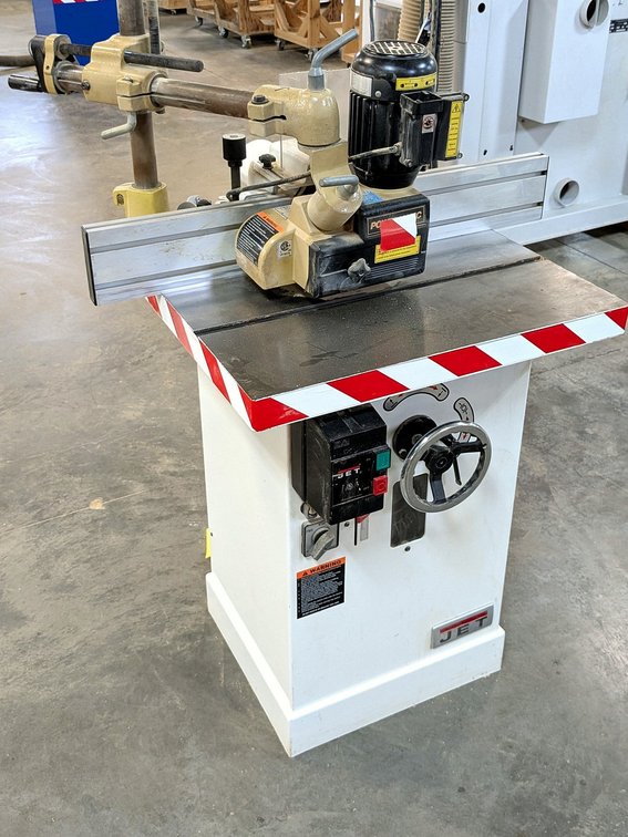 Jet JWS-25S shaper with 3 hp motor and Powermatic automatic feed system.