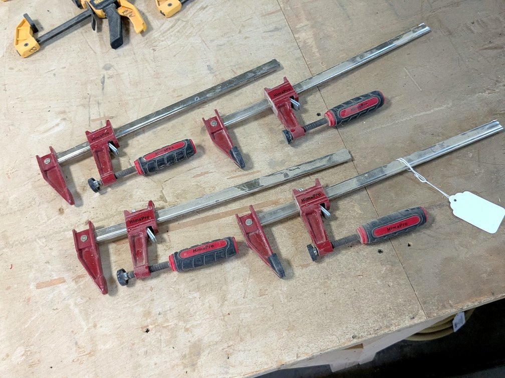 Four bar clamps are 15-1/2" long overall.