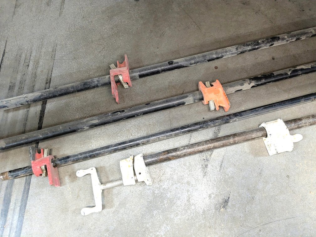 3/4" x 34" pipe clamp plus pipes and fittings.