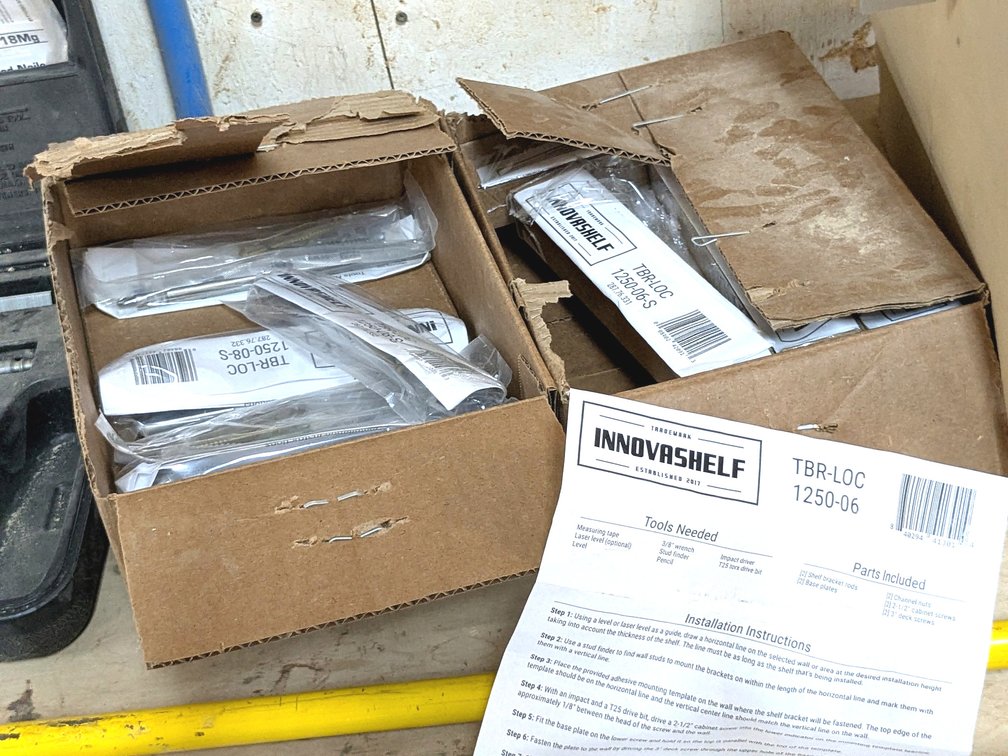 Innovashelf brackets are about 8" long and new in package.
