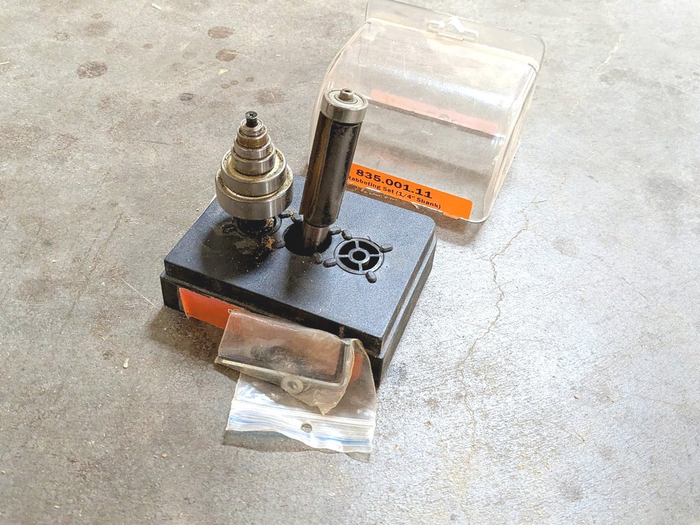 Router bit measures 4" tall, has a 1/2" shank, comes with bearings and more.