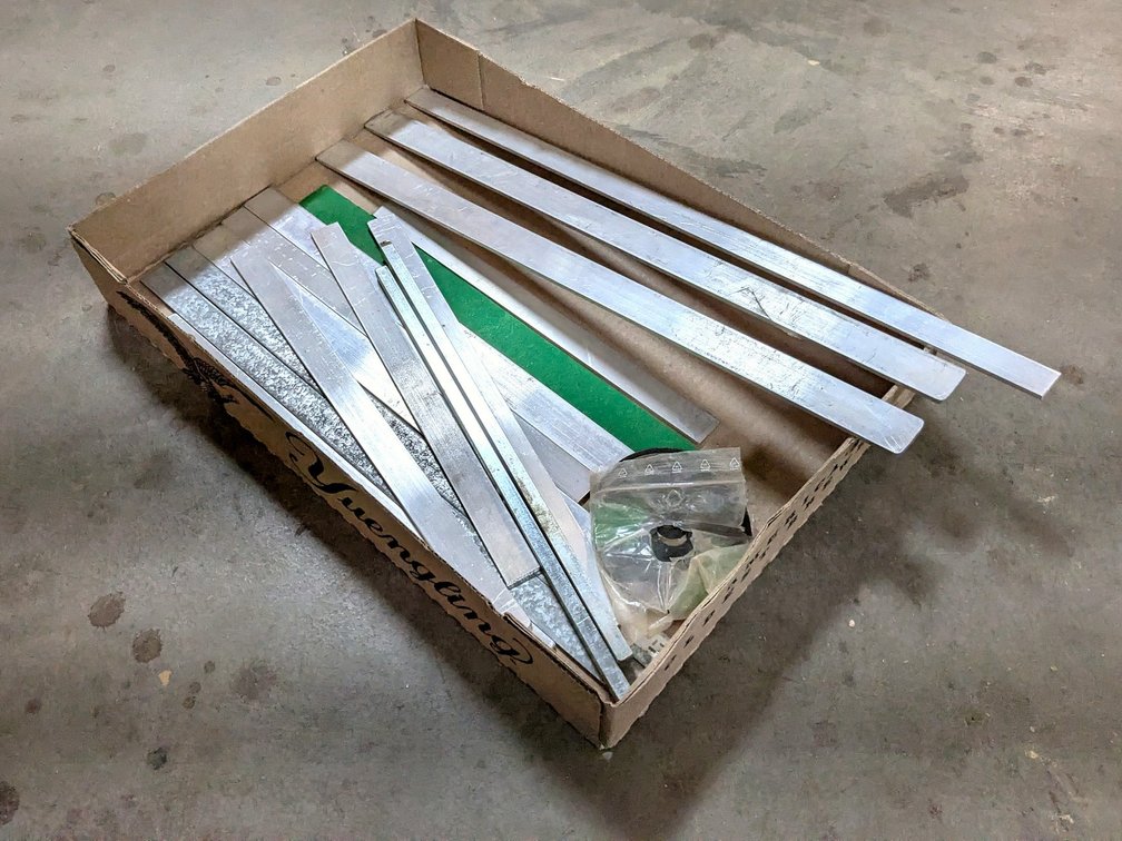 Several pieces of aluminum up to 18", shims and more.