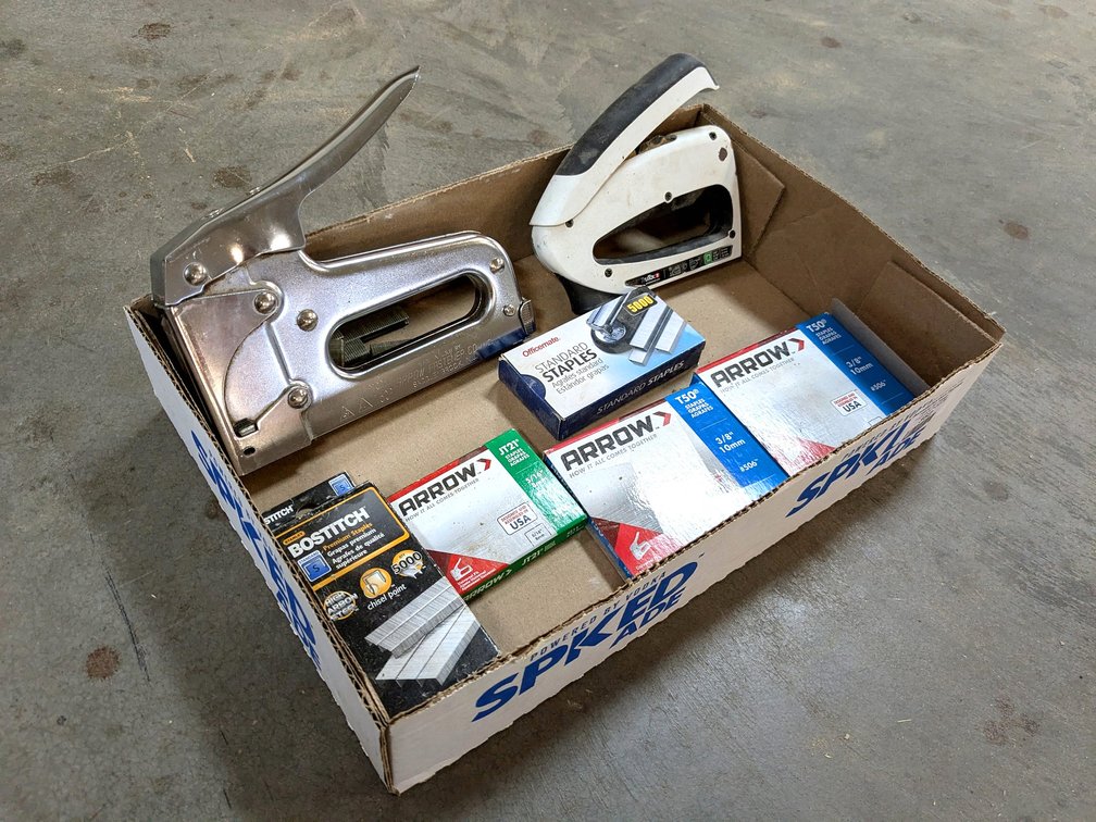 Arrow staplers, staples, and more.