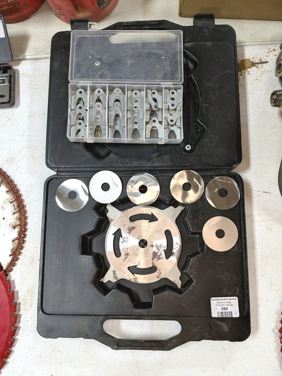 Dado blade parts including shims, 8" blade and more.
