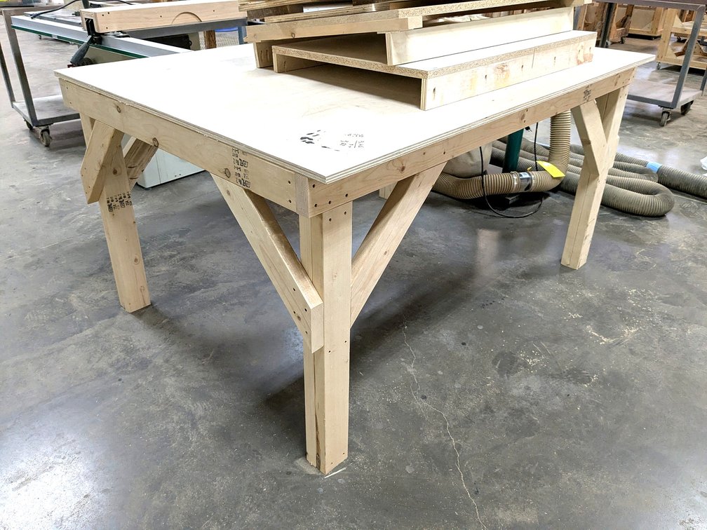 5-1/2' workbench is 4' x 35" tall.