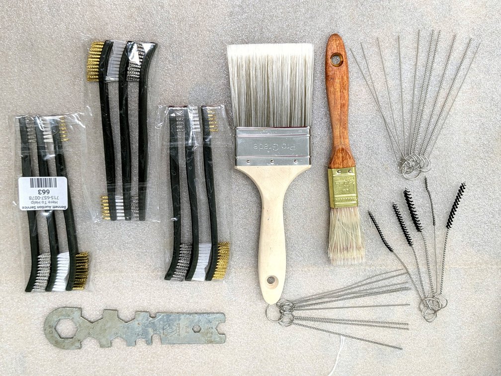 Paint brushes, wire brushes, tip cleaners and more.
